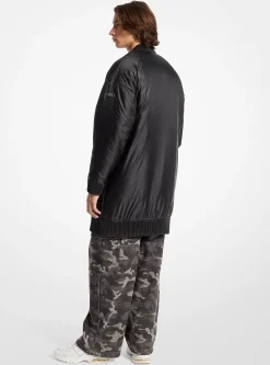 Satin Cir&eacute; Bomber Jacket