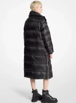 Satin Cir&eacute; Puffer Coat
