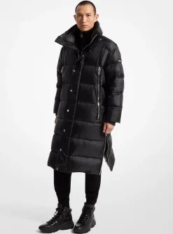 Satin Cir&eacute; Puffer Coat