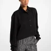 Satin Cropped Shirt