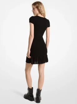 Smocked Georgette Mini Dress