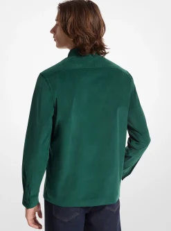Stretch Cotton Blend Utility Shirt