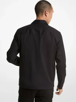 Stretch Cotton Shirt Jacket