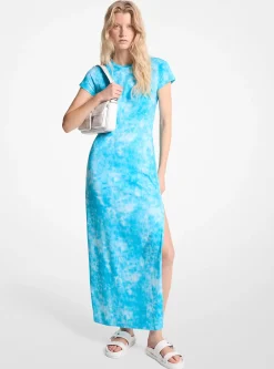 Tie-Dyed Stretch Cotton Maxi Dress