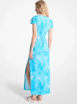 Tie-Dyed Stretch Cotton Maxi Dress