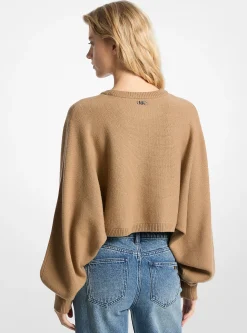 Wool Dolman-Sleeve Sweater