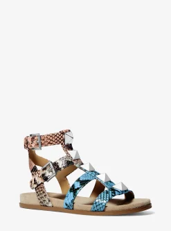 Wren Ombr&eacute; Snake Embossed Leather Gladiator Sandal